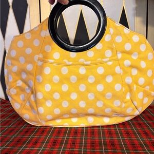 J Crew Yellow Polka Dot Canvas Women's Bag